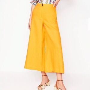 Boden Mustard Wide-Leg Pants